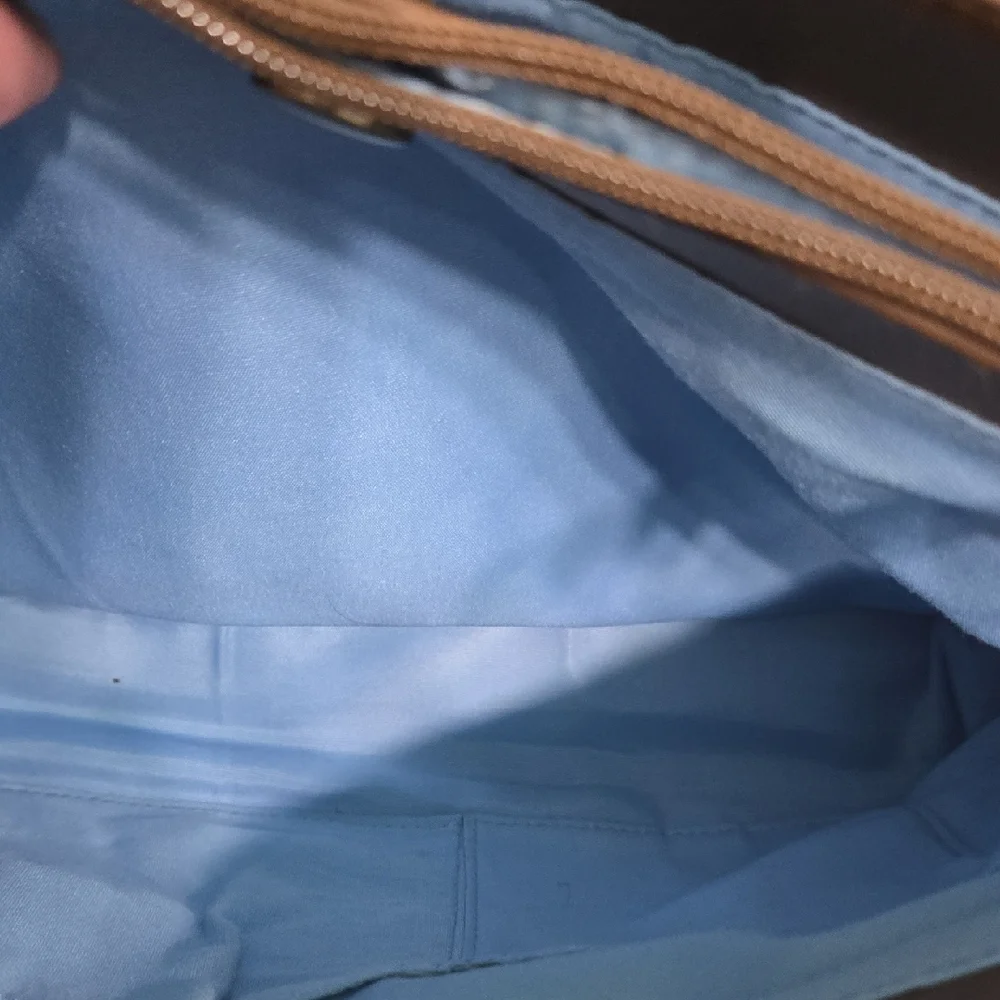 Relativity Blue and Brown Striped Shoulder Bag - Picture 10 of 13